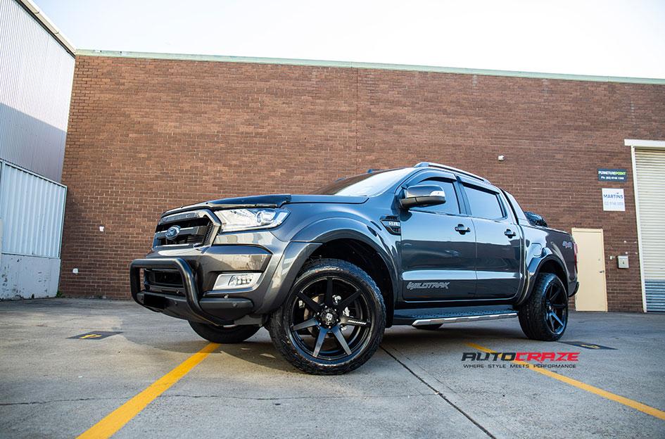 FORD RANGER AVALANCHE MATTE BLACK FRONT MILLED